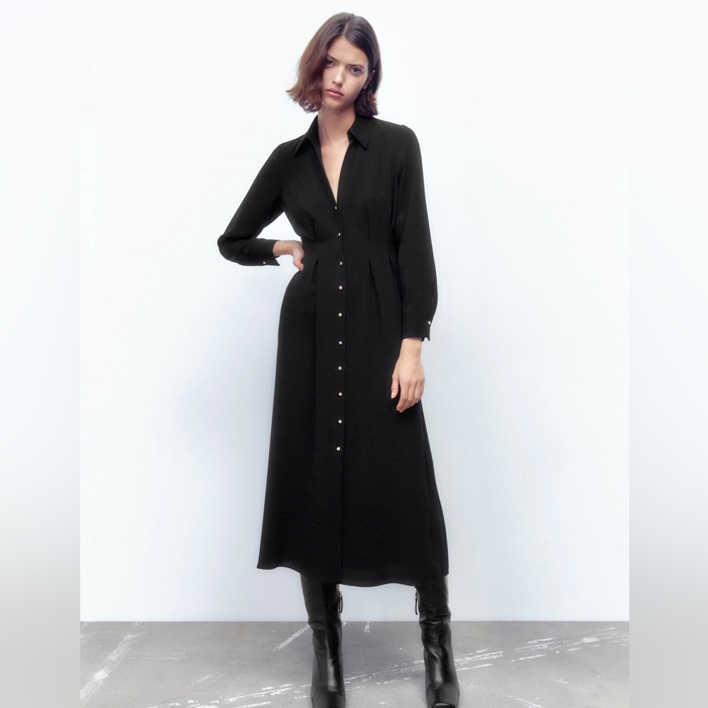 Zara Black Midi Dress - Picture 2 of 10